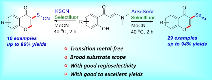 # 105 Selectfluor-Mediated Tandem Cyclization of Enaminones with diselenides toward the synthesis of 3-Selenylated Chrom