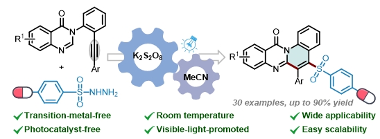 # 111 Visible-light-induced photocatalyst-free cascade cyclization of 3-(2-(ethynyl)phenyl)quinazolinones to sulfonated 