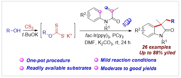 # 116 Visible-light-induced radical-cascade alkylation/cyclization of acrylamides: access to 3,3-dialkylated oxindoles