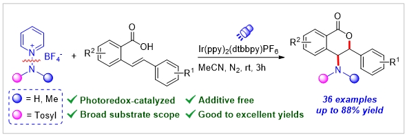 # 115 Photoredox-Catalyzed Aminolactonization of 2-Styrylbenzoic acids with N-Aminopyridinium Salts to Access 4-Sulfonam